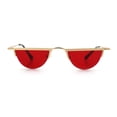 thumbnail image 4 of Lunettes de Soleil Hippie Funky à Demi-Cercle Court, Monture Plate, Demi-Cerclage Métallique, Or - Rouge, 4 of 7