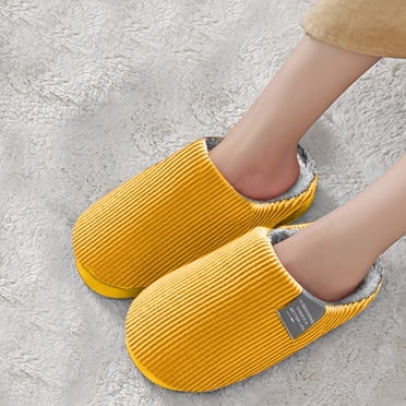 YOUSNH Pantoufles pour Femmes pour Femmes Hommes Chaussures Chaudes Douces en Peluche Pantoufles de Maison Tongs Pantoufles pour Femmes Chaussures Femme 2024 Tendance Jaune 9