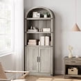 thumbnail image 3 of Bookcase Arched Bookshelf 71.65in Tall Bookcase Farmhouse Display Storage Rack Wooden Bookshelves for Home Office, Living Room, 3 of 9