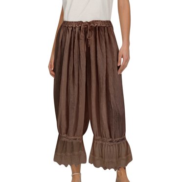 AWZXDE Pantalon Décontracté pour Femme - Pyjama à Lacets Ajouré avec Design Mi-Long Confortable pour la Détente et les Activités de Loisirs
