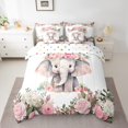 thumbnail image 2 of YST, Cute Elephant, Comforter Set, Floral, 7-Piece, Cherry Blossoms, Pink, Botanical, Queen Size, 2 of 4