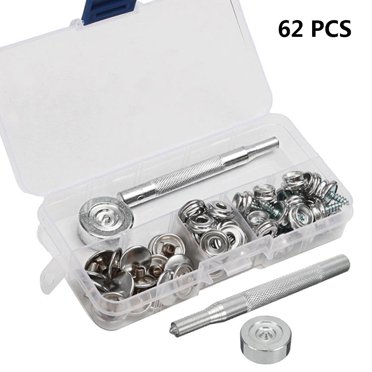 MesaSe 62x Attaches à Pression Robustes 15mm Sets Kit de Boutons-Pression Boutons-Pression w /Tool