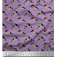 thumbnail image 1 of Soimoi Purple Cotton Duck Fabric Leaves,American Robin & Toucan Bird Print Fabric by Yard 56 Inch Wide, 1 of 1
