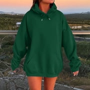 Women's Solid Color Drop Shoulder Hoodie With Pockets Comfortable And Stylish Sweatshirt Top Sweatshirt for Women Behemoth Zip Hoodie Womens Sweater Zip Long Sweatshirt Hoodies for Women Casual