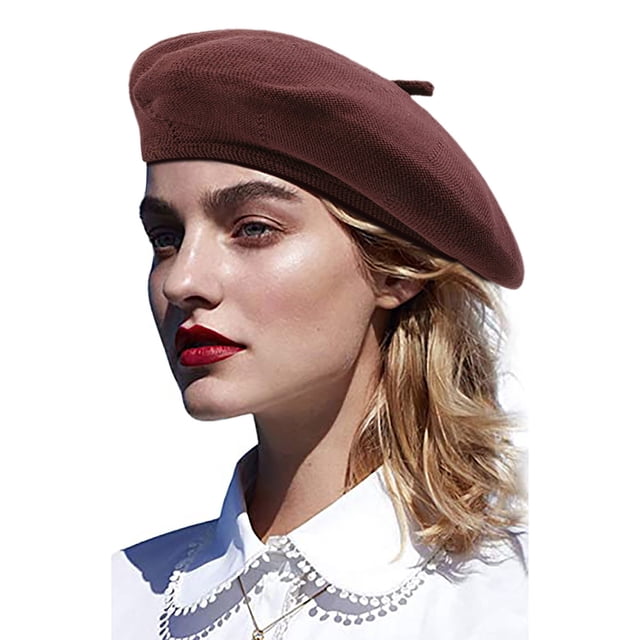 Lady Beret Autumn Winter Lightweight Breathable Fashion Solid Color Bonnet
