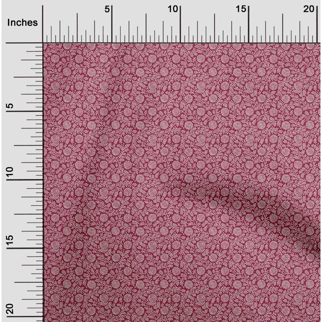 oneOone Georgette Viscose Fabric Leaves & Floral Artistic Print Fabric BTY 42 Inch Wide