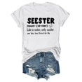 thumbnail image 2 of LUOGENLI T-shirts pour Femme pour Femmes Mode Féminine Décontractée Haut Seeester Manches Courtes Col Rond Haut 1 T-shirts pour Femmes T-shirts Graphiques Tees Vintage Saint-Valentin Blanc G, 2 of 3