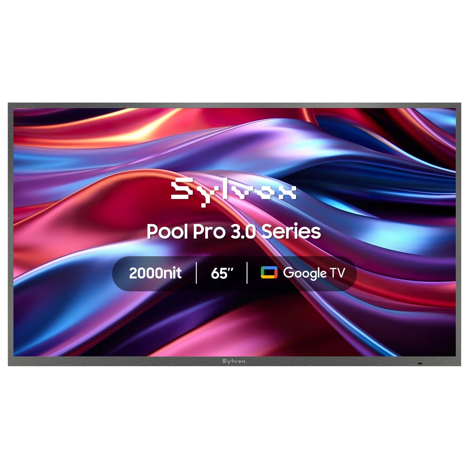 SYLVOX 65" Outdoor TV, IP56 Waterproof TV, 4K 2000nits Full Sun Outside TV Dobly Atmos Google Assistant(Pool Pro 3.0)