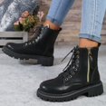 thumbnail image 4 of B91xZ Womens Wedge Boots Waterproof Plush Chelsea Bootie Chelsea Boot,Black 8, 4 of 5