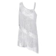 thumbnail image 2 of Mufeng Vêtements de Danse Latine Rumba pour Grandes Filles Justaucorps de Jazz Moderne Compétition Samba Tango Robe de Danse à Franges Blanc 10, 2 of 6