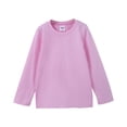 thumbnail image 1 of MIASHUI T-Shirt à Manches Longues Col Rond pour Filles Décontracté Couleur Unie Basique, Rose, 6-7 Ans, 1 of 3