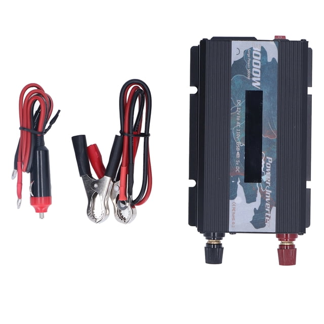 Pure Sine Wave Inverter DC 12V to AC 110V Multifunctional Power Battery Converter for Electrical ApplianceBlack