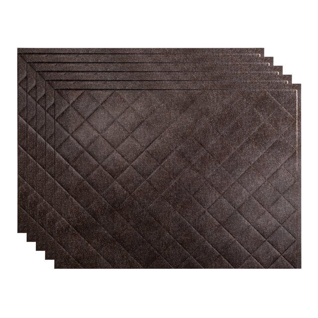 Fasade 18in x 24in Backsplash Panel 5 Pack Quilted Smoked Pewter