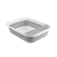 thumbnail image 4 of GROWTH TANK Cat Pet Litter Tray Folding Cat Sandbox Semi Enclosed Portable Kitty Litter Pan for Rabbit All Kinds of Cat Litter Small Animals 53x40x13.5cm Gray, 4 of 9