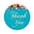 thumbnail image 1 of Darling Souvenir 45 Pcs Autocollants Ronds Floraux Turquoise Bleu Merci Bricolage Sceaux d'Enveloppe-1,6 Pouces, 1 of 4