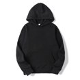 thumbnail image 2 of Yeahdor Men's Basic Long Sleeve Drawstring Hoodie Sweatshirt Casual Solid Color Pullover Tops Black S, 2 of 3