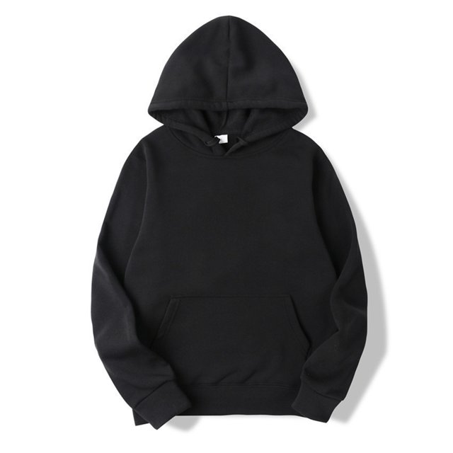 Chandail à Capuchon à Manches Longues pour Homme, Haut Décontracté, Cordon de Serrage, Chandail à Capuche Uni, Noir, 4TG