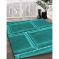 thumbnail image 3 of Ahgly Tapis Rond Lavable en Machine Intérieur Transitionnel Vert Cyan Foncé, 4 Pieds Rond, 3 of 7