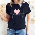 thumbnail image 1 of Pisexur T-shirt de la Saint-Valentin Haut T-shirt de la Saint-Valentin pour Femme Amour Imprimé T-shirt à Manches Courtes Haut à Manches Courtes Col Rond Haut/chemise, 1 of 5