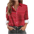 thumbnail image 2 of Wensltd Chemises Boutonnées pour Femmes Chic à Imprimé Floral Blouse à Manches Longues, 2 of 6