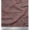 thumbnail image 1 of Soimoi Poly Georgette Fabric Check Kilim Print Fabric by Yard 52 Inch Wide, 1 of 3