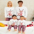 thumbnail image 4 of Family Christmas Elk Pattern Round Neck Long Sleeves Pajamas Trousers, 4 of 8