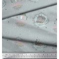 thumbnail image 3 of Soimoi Green polyester Crepe Fabric Farmhouse Vintage Decor Fabric Printed Yard 52 Inch Wide, 3 of 3