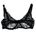 thumbnail image 1 of WMTBSRSW Women's Floral Lace Bra Full Coverage See Through Bralettes Demi Sheer Mesh Balconette Bralette Unlined Underwire Embroidered Mesh Soft Bralettes, 1 of 5