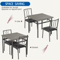 thumbnail image 3 of 3-Piece Dining Table Set for 2, Square Wooden Kitchen Table with Chairs, Compact Dining Set for Apartments, Studios, and Small Areas, 3 of 7