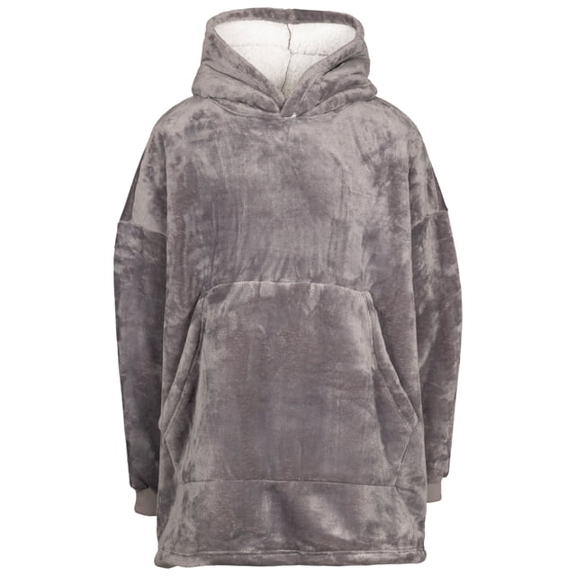 Trespass Oversized Blanket Hoodie with Sherpa Fleece Inner, Giant Adult Blanket Fleece Throw Sweatshirt For Men Women Unisex, Packs into Drawstring Bag Cosiness