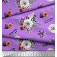 thumbnail image 2 of Soimoi Silk Fabric Fig,Succulent & Anemone Flower Print Fabric by Yard 42 Inch Wide, 2 of 3