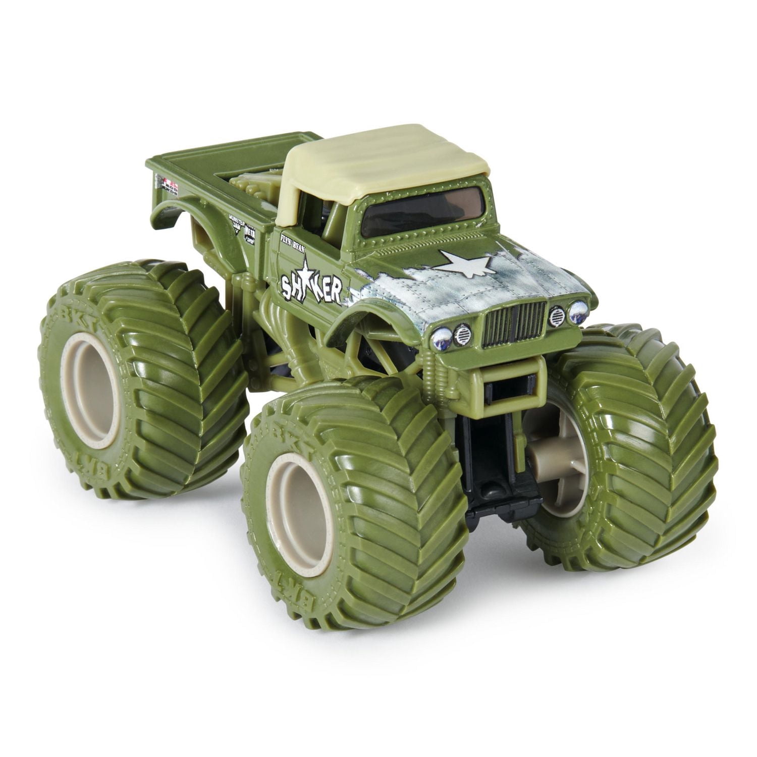 SPINMASTER Monster Jam, Monster trucks officiels en métal moulé Shaker contre Soldier Fortune, échelle 1:64, jouets pour garçons à partir de 3 ans
