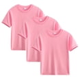 thumbnail image 1 of Plebaso Lot de 3 T-Shirts en Coton pour Enfants, Manches Courtes, Col Rond, Chandails Décontractés Unis Basiques, Hauts pour Unisexe, 1 of 6