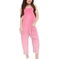 thumbnail image 2 of MIASHUI Combinaison pour Filles à Col en V Sans Manches, Décontractée, Pantalon Long, Rose, 9-10 Ans, 2 of 5