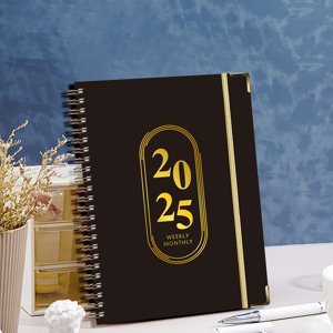 PEONAVET A Carnet A5 Carnet de notes Coil de sport de travail élastique Plan anglais Carnet