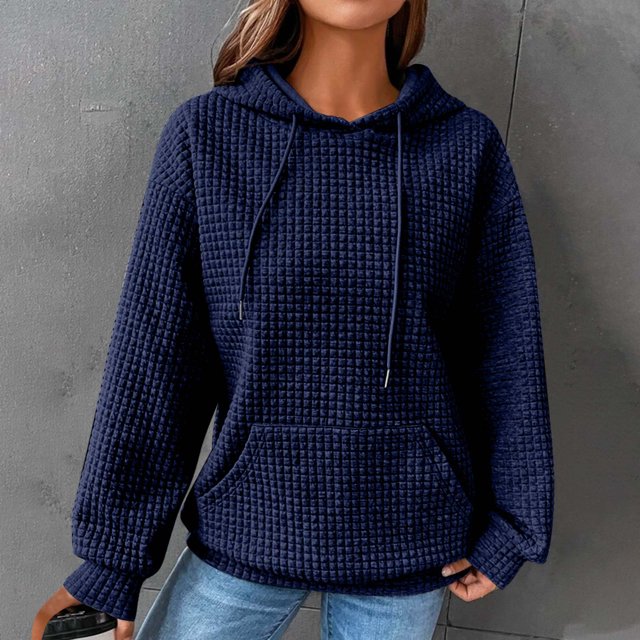 2023 Chandail de Mode pour Femmes Rabais de 50 % Liquidation Mode Décontractée Manches Longues Col Rond Chandails pour Dames Hauts Blouse Chandail à Capuchon Uni