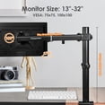 thumbnail image 3 of Single Monitor Arm Desk Mount for 13”-27” Screen up to 22 lbs, Fully Adjustable Desk Monitor Stand with 360° Rotation and 15.7" Max Height, Supports VESA 75×75mm & 100×100mm, 3 of 7