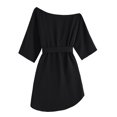 thumbnail image 2 of Women's One-Shoulder Mini Dress (With Belt) Beach Vacation Cover-Up, 2 of 8