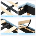 thumbnail image 4 of BeesClover Velvet Platform Bed with Storage Headboard and Bookcase, Upholstered Bed Frame for Kids and Girls, Quiet Design with Strong Wood Slats and Metal Legs, Easy Assembly, 4 of 7