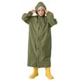 thumbnail image 1 of Raincoat Kids Children's Extended Coverage Raincoat for Backpack Protection Hooded Students Solid Rain Jacket Poncho Pluie Enfant Dark Green 8 Years-10 Years, 1 of 4