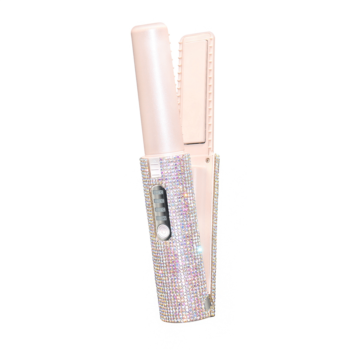 2X 2-In-1 Electric USB Hair Straightening Brush Straightener Flat Iron Multifunctional Comb Straightening Styler