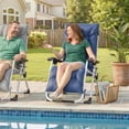 thumbnail image 2 of Outsunny Chaise Zéro Gravité Inclinable avec Dossier Réglable, Bleu Foncé, 2 of 10
