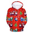 thumbnail image 1 of Pull de Noël Décontracté pour Hommes Mode Impression Numérique en Polaire à Capuche, 1 of 5