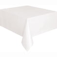 thumbnail image 2 of Unique Industries' White Rectangular Plastic Tablecloth, 54" x 108", 2 of 3