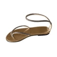 thumbnail image 2 of Mefallenssiah Summer Women'S Fashion Rhinestone Wrapped Flat Shoes Casual Clip toe Sandals, 2 of 4