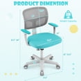 thumbnail image 3 of Costway Kids Desk Chair Study Computer Chair with Adjustable Height, Lumbar Support Green, 3 of 10