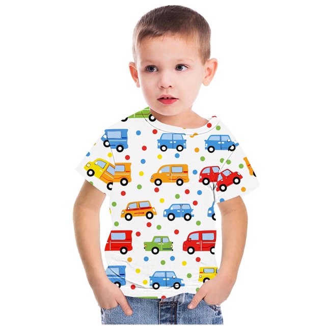 SDNall Shorts pour Filles Chemises pour Enfants T-Shirt Graphique à Manches Courtes Col Rond Crop Top pour Filles et Garçons de 3 à 14 Ans T-Shirt Tee Mignon Crop Tops, Robe à Manches Courtes, Crop Tops pour Enfants