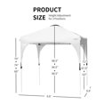 thumbnail image 2 of Gymax Abri de Tente Escamotable 6,6 X 6,6 Pi Hauteur Ajustable avec Sac à Roulettes Blanc, 2 of 9