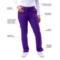 thumbnail image 4 of Adar Uniforms Women's Scrub Set - Enhanced V-Neck Top/Multi Pocket Pants - 4400 - Grape - 2X, 4 of 7