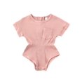 thumbnail image 2 of Infants Girls Romper Top Short Sleeve Stripes Elastic High Waist Crotch Buttons Clothes, 2 of 5